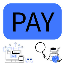 digital payment ecosystem with lms robot vector image