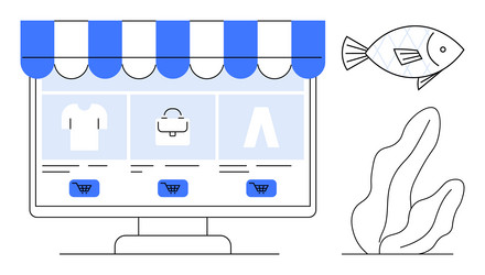 e-commerce storefront on computer screen vector image