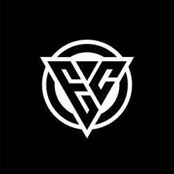 ec logo with negative space triangle shape vector image