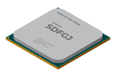 isometric processor central processing unit vector image