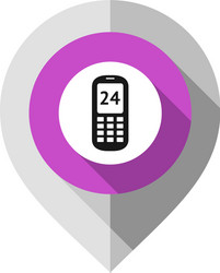 map pin phone symbol gps pointer folded from gray vector image