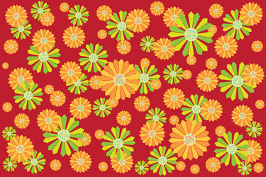 pattern of abstract flower on red background vector image