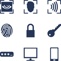 Set cyber security icons vector