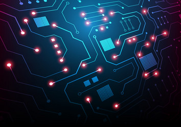 circuit technology background with hi-tech vector image