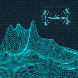 data visualization background futuristic design vector image