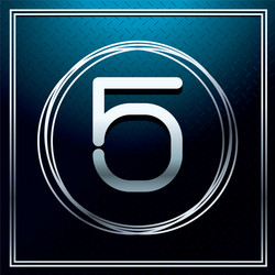 five font number over metallic texture vector image