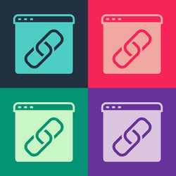 pop art browser window icon isolated on color vector image