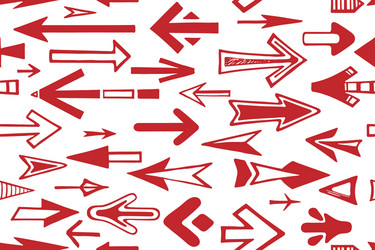 Seamless pattern arrow pointers red color vector