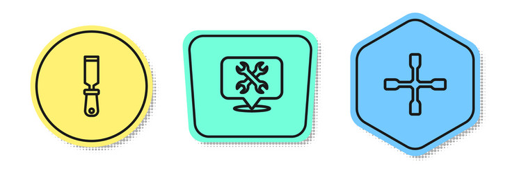 set line rasp metal file location with wrench vector image