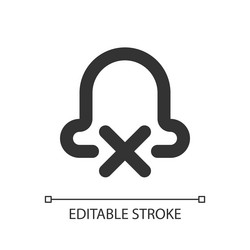 silent notifications pixel perfect linear ui icon vector image