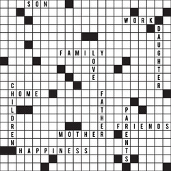 Black and white crossword puzzle game for kids Vector Image