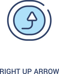 right up arrow concept 2 colored icon simple line vector image