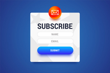 subcribe form with name and email input fields vector