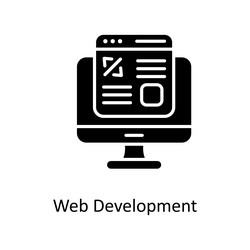 web development solid icons simple stock vector image