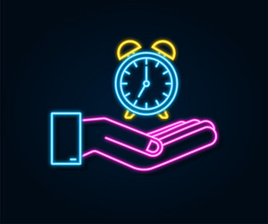 alarm clock wake-up time in hands on white vector image