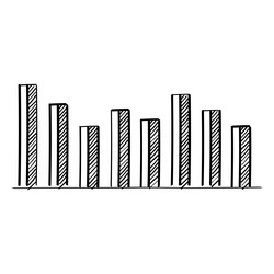 hand drawn graph bars vector image