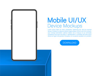 Icon with blue mobile ui and ux design on red vector