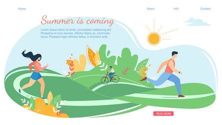 people in various outdoor summertime activity vector