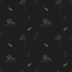 seamless pattern with elements for surfing palm vector image