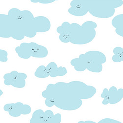 Smiling Cloud Character Pattern vector image