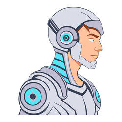 ai and human side profile futuristic Vector Image