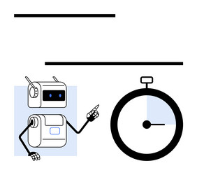 ai robot with stopwatch representing efficiency vector image