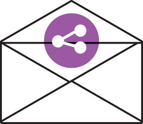 mail envelope with media icon and colorful circle vector image