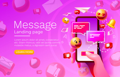 message with many icons chat for communication vector image