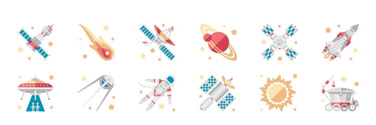 outer space and universe as aerospace flat object vector image