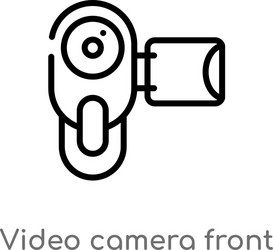 outline video camera front view icon isolated vector image