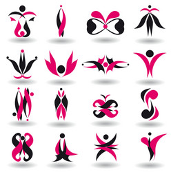 set of abstract design element vector