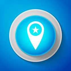 white map pointer with star icon isolated vector