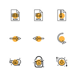 xlsx excel pptx power point rar compressed vector image