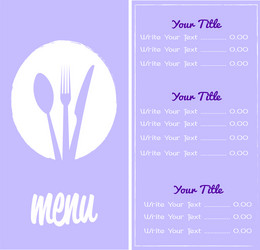 Abstract menu presentation vector