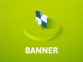 Banner isometric icon isolated on color vector