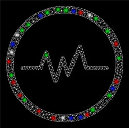 bright mesh network echogram with light spots vector image