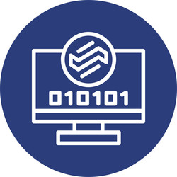 byte wave line circle style icon design vector image
