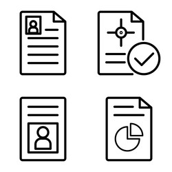 docs1-2 flat icon set isolated on white background vector image
