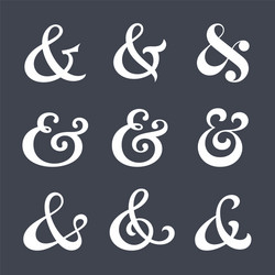 Elegant Amperands & Script Type vector image