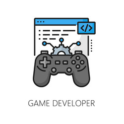 game developer web development thin line icon vector image