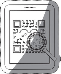 isolated qr code and tablet design vector image