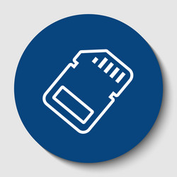 Memory card sign blue 3d printed icon Royalty Free Vector