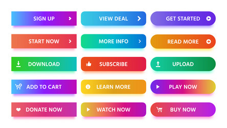 Modern Colorful Gradient Buttons vector image