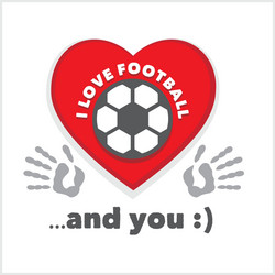 red heart with an inscription - i love football Vector Image