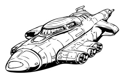 Retro Spaceship Sketch vector image