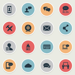 set of simple user icons vector image