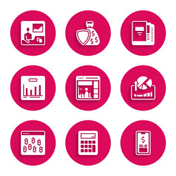 set website with growth graph calculator mobile vector image