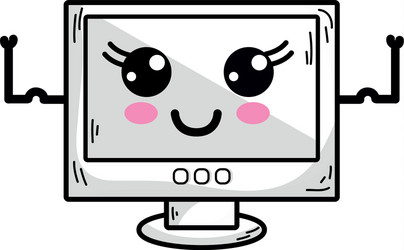 Kawaii Computer Character vector image