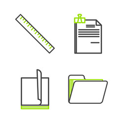 set line document folder file vector image