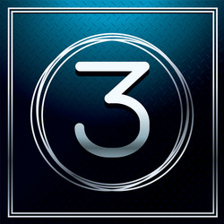 three font number over metallic texture vector image